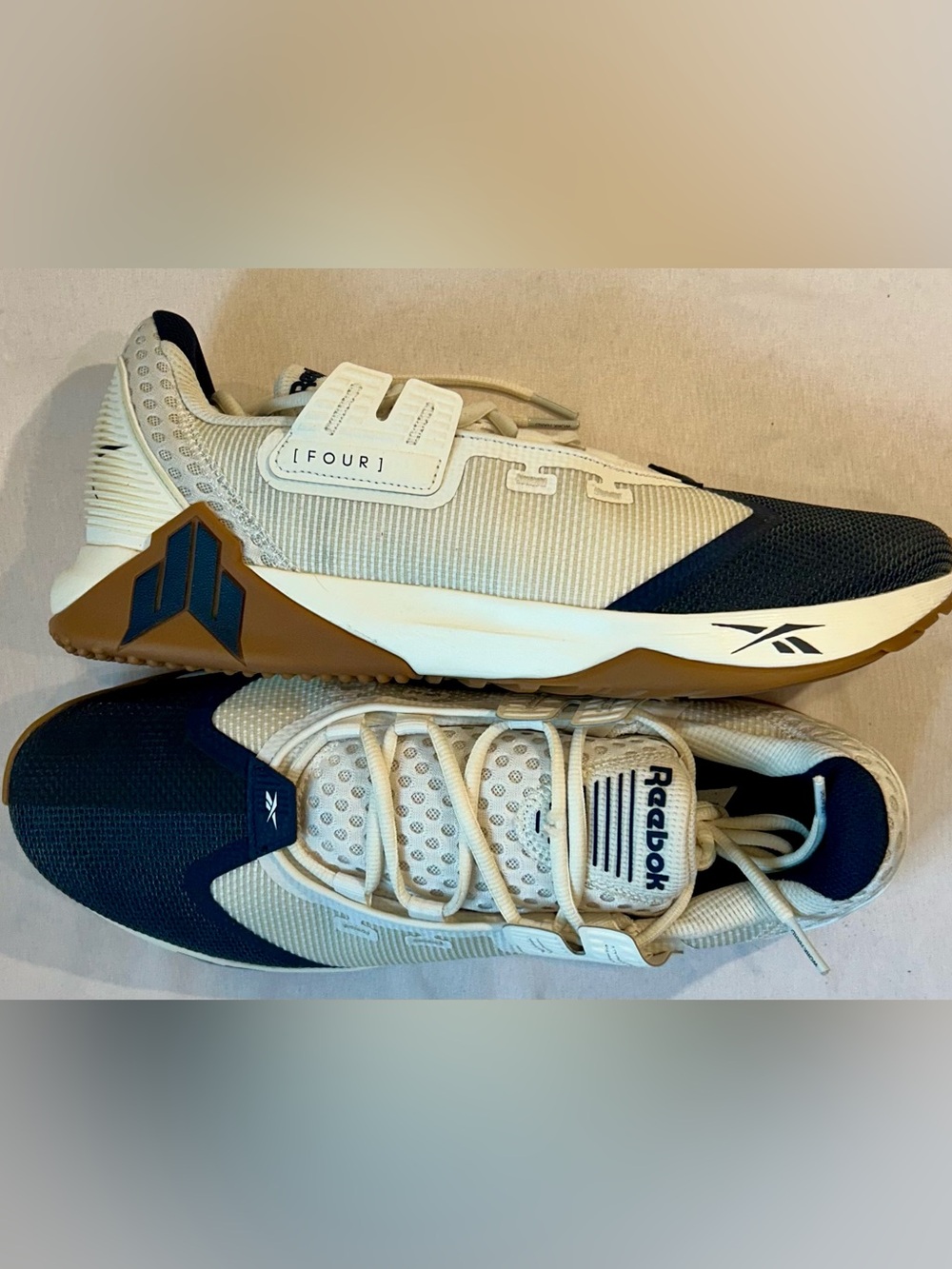 Reebok Men's JJ Watt Season IV Beige and Navy Training Sneakers